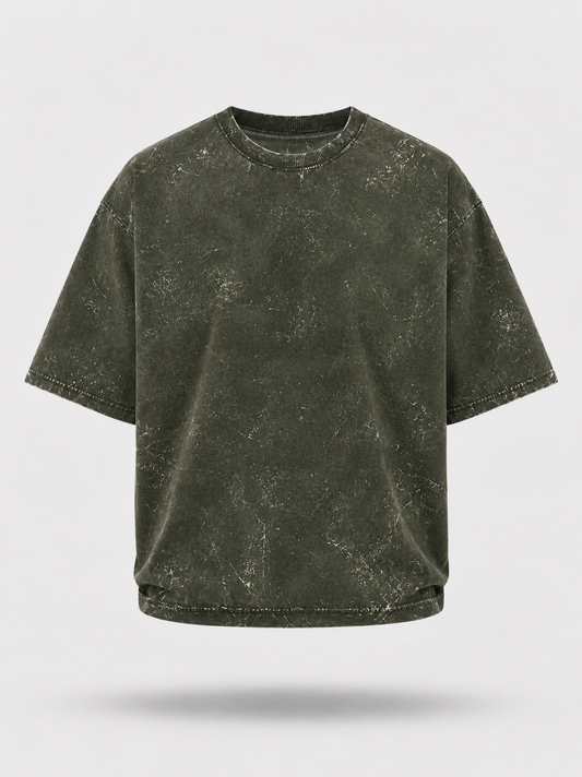 Phantom Olive Green Acid Wash Tee