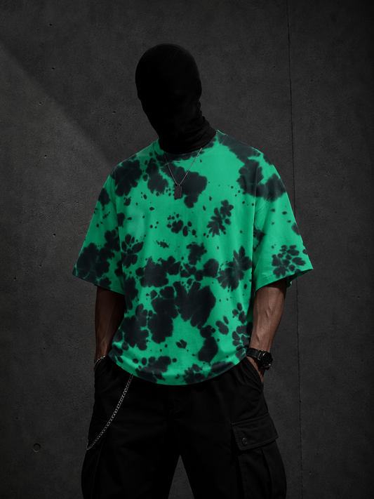 Emerald Eclipse Oversized Tie-Dye Tee