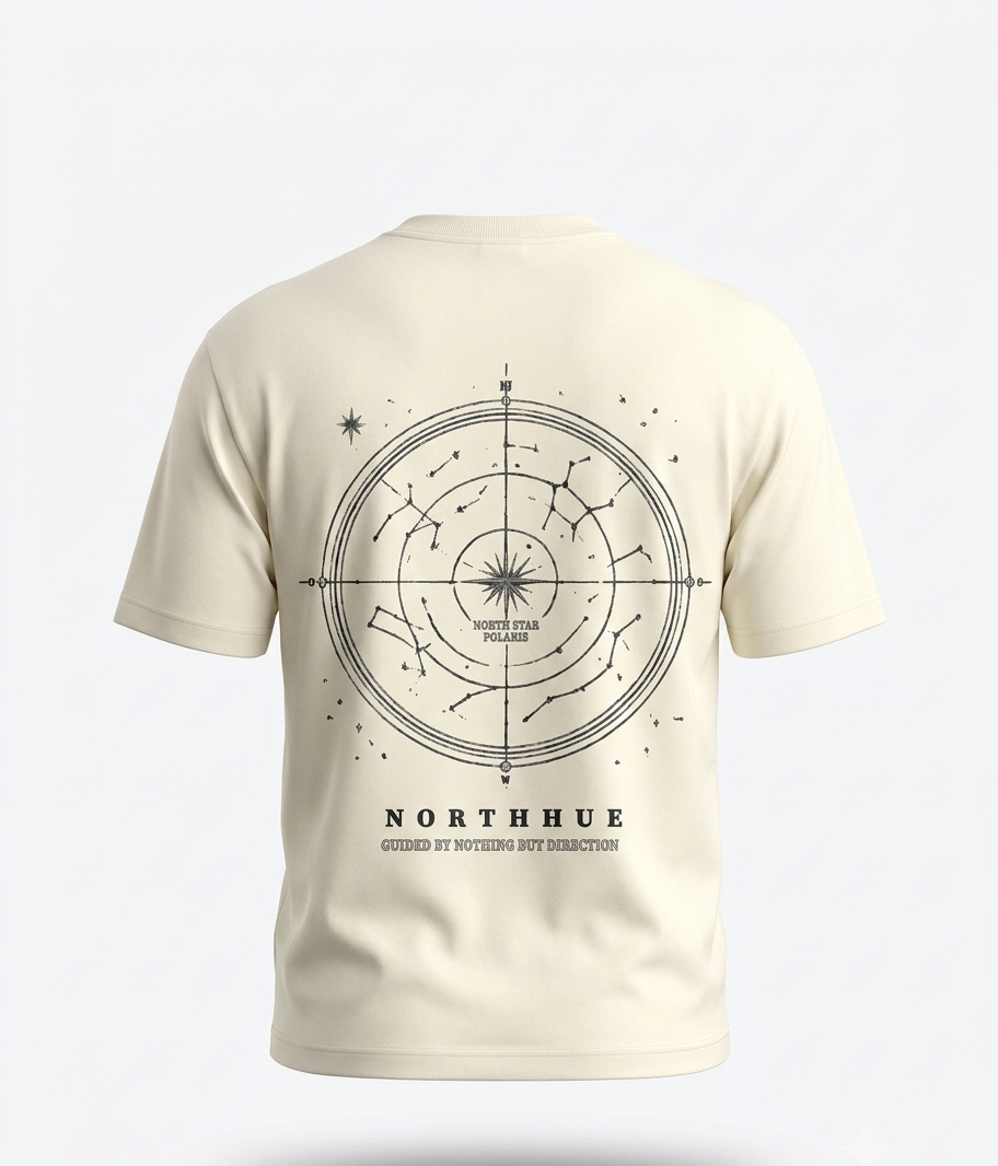 The "Celestial Compass" Heavyweight Oversized Tee