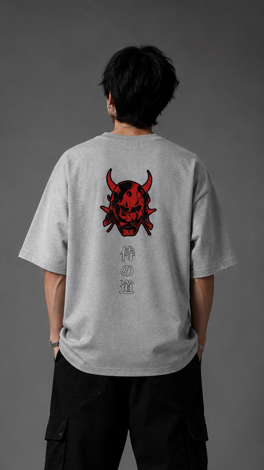 Oni Code Oversized Tee – Japanese Demon Streetwear