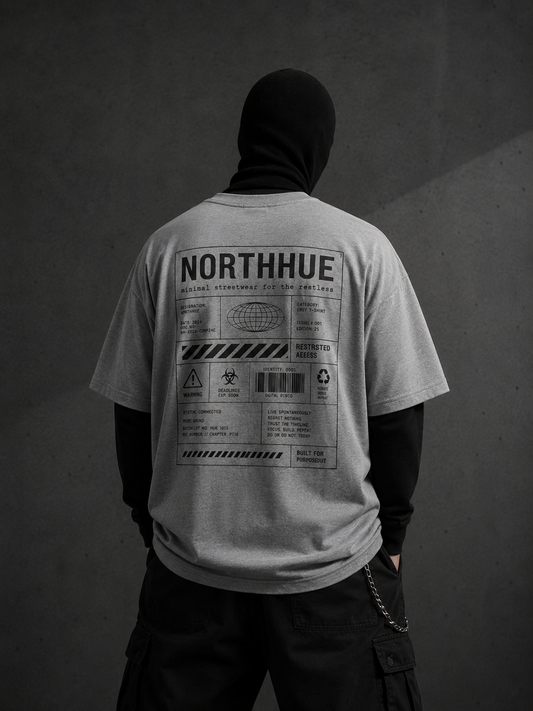 Northhue Restricted Access Oversized Tee – Washed Streetwear Edition