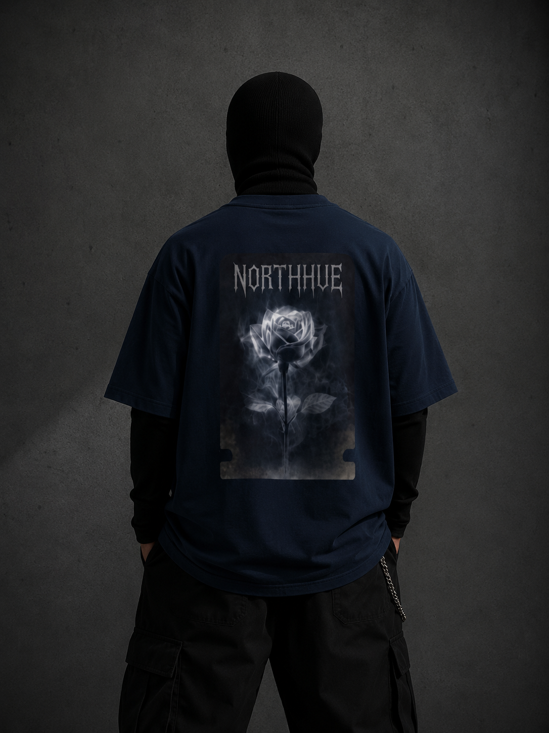 Northhue Phantom Rose Oversized Tee – Dark Luxury Edition