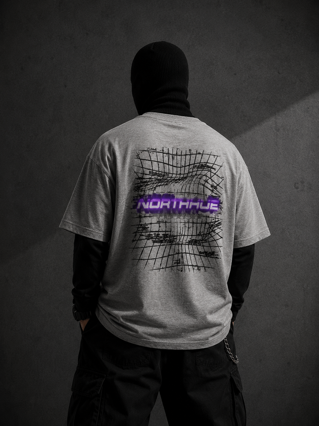 Northhue Frozen Grid Oversized Tee – Cyber Streetwear Edition
