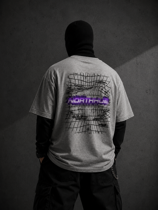 Northhue Frozen Grid Oversized Tee – Cyber Streetwear Edition