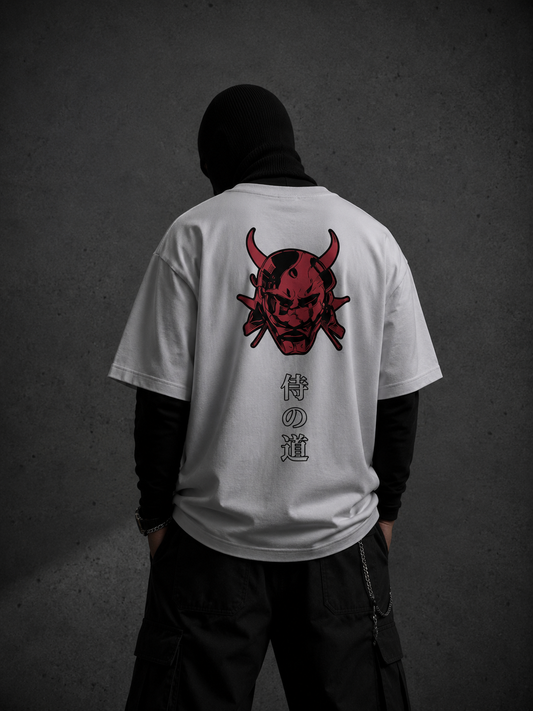 Oni Code Oversized Tee – Japanese Demon Streetwear