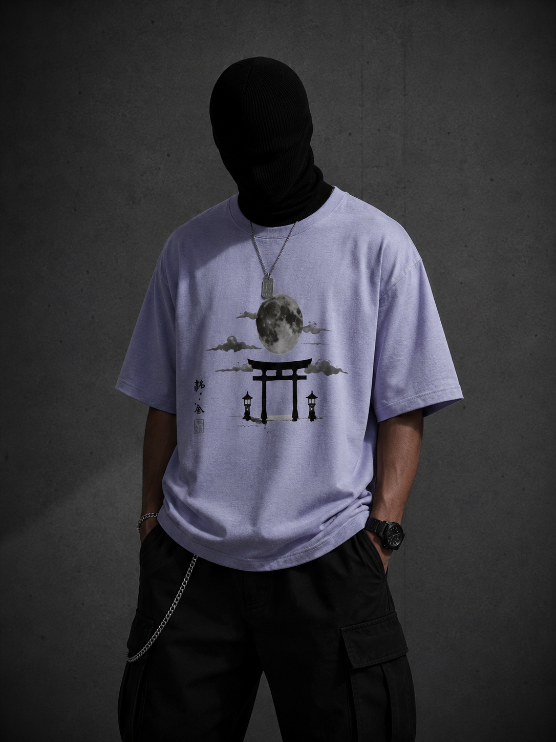 Tsuki Gate Oversized Tee – Minimal Japanese Streetwear