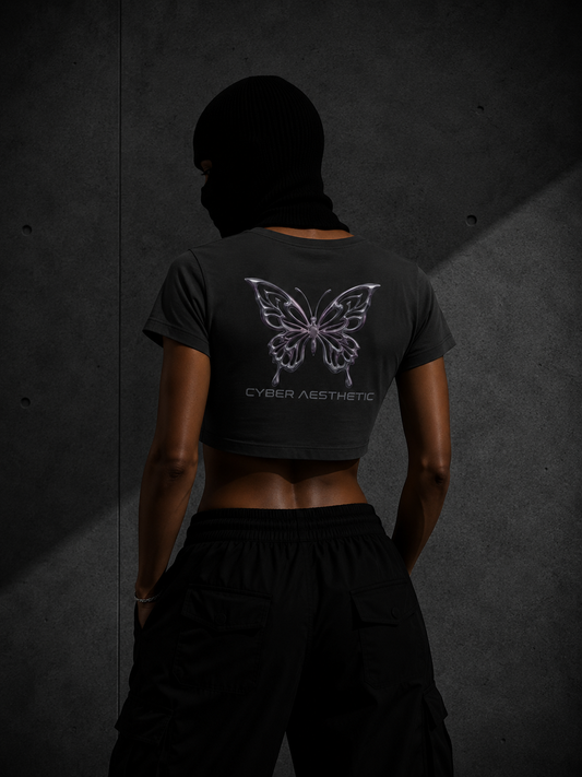 Northhue Cyber Flutter Crop Top – Midnight Edition