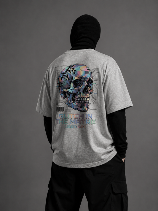 Northhue Glitch Protocol Oversized Tee — Cyber Matrix Edition
