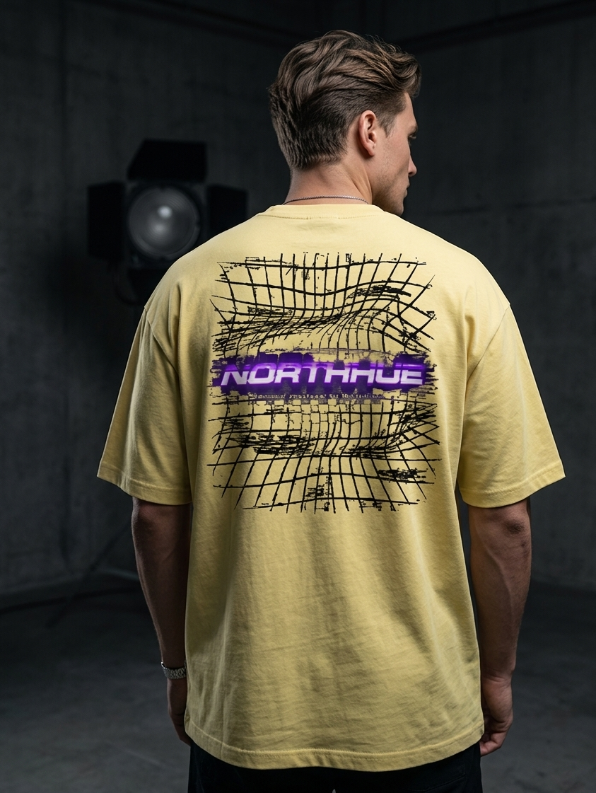 Northhue Frozen Grid Oversized Tee – Cyber Streetwear Edition