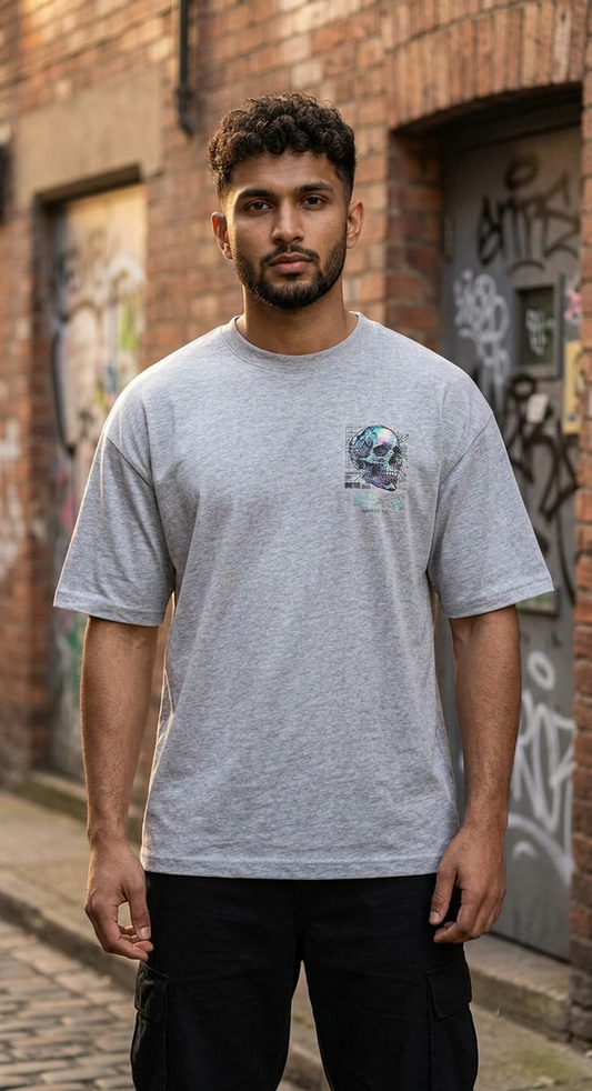 Northhue Glitch Protocol Oversized Tee — Cyber Matrix Edition