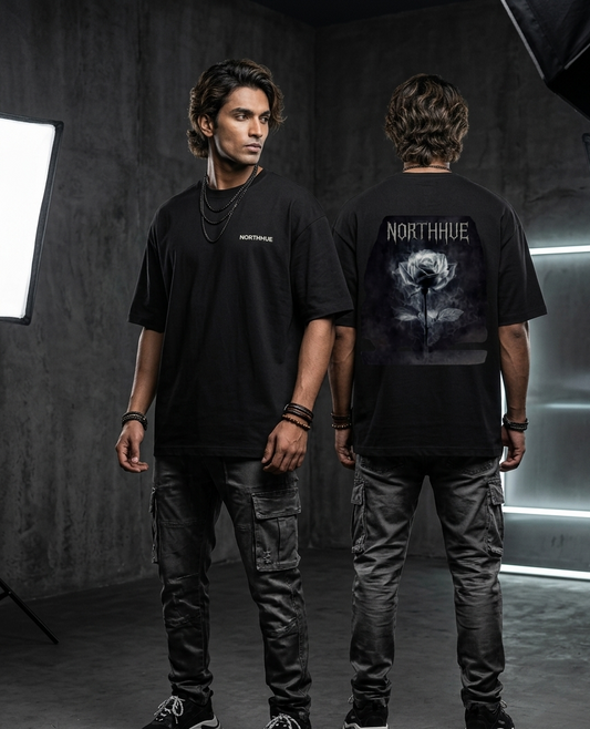 Northhue Phantom Rose Oversized Tee – Dark Luxury Edition