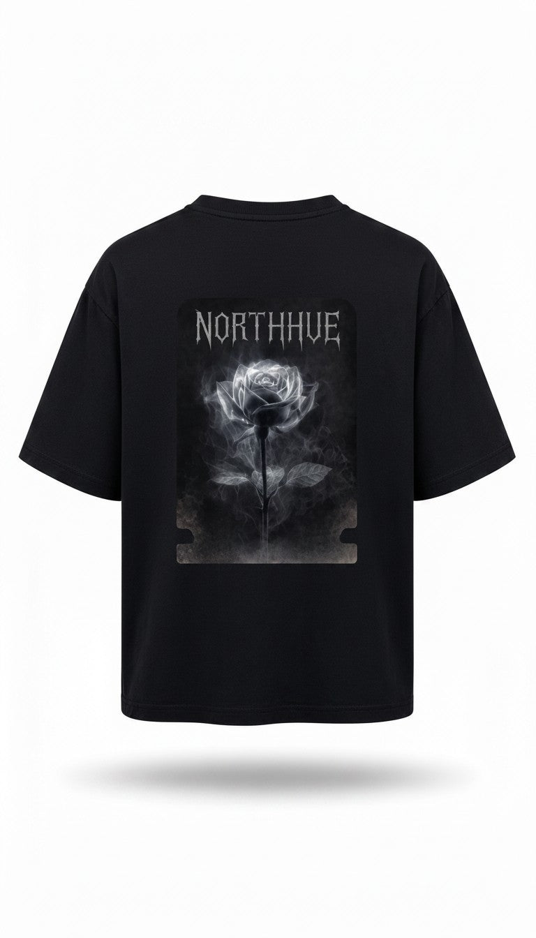 Northhue Phantom Rose Oversized Tee – Dark Luxury Edition