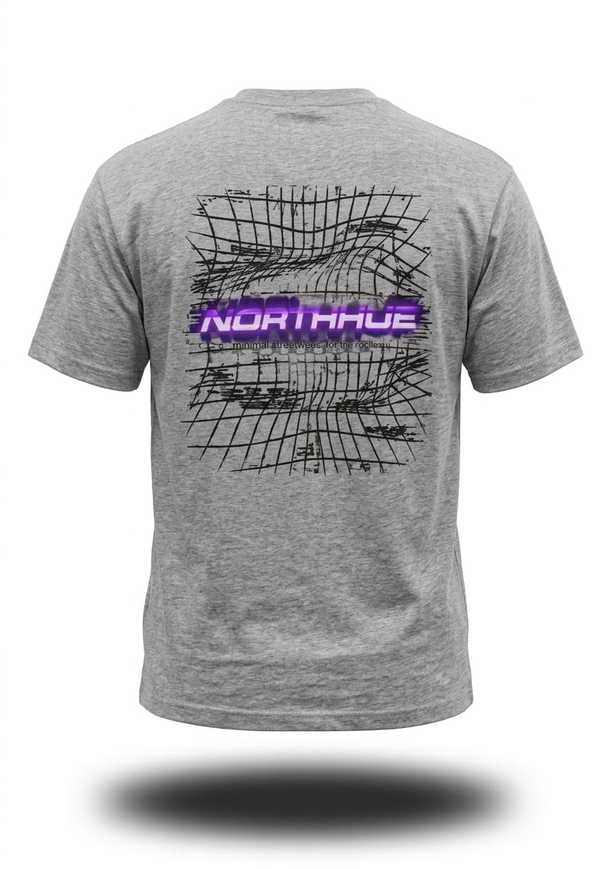 Northhue Frozen Grid Oversized Tee – Cyber Streetwear Edition