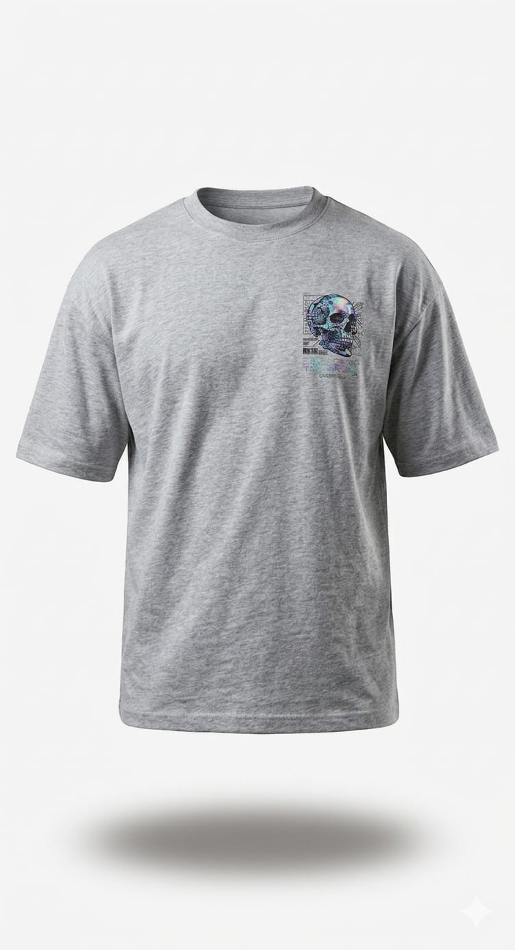 Northhue Glitch Protocol Oversized Tee — Cyber Matrix Edition