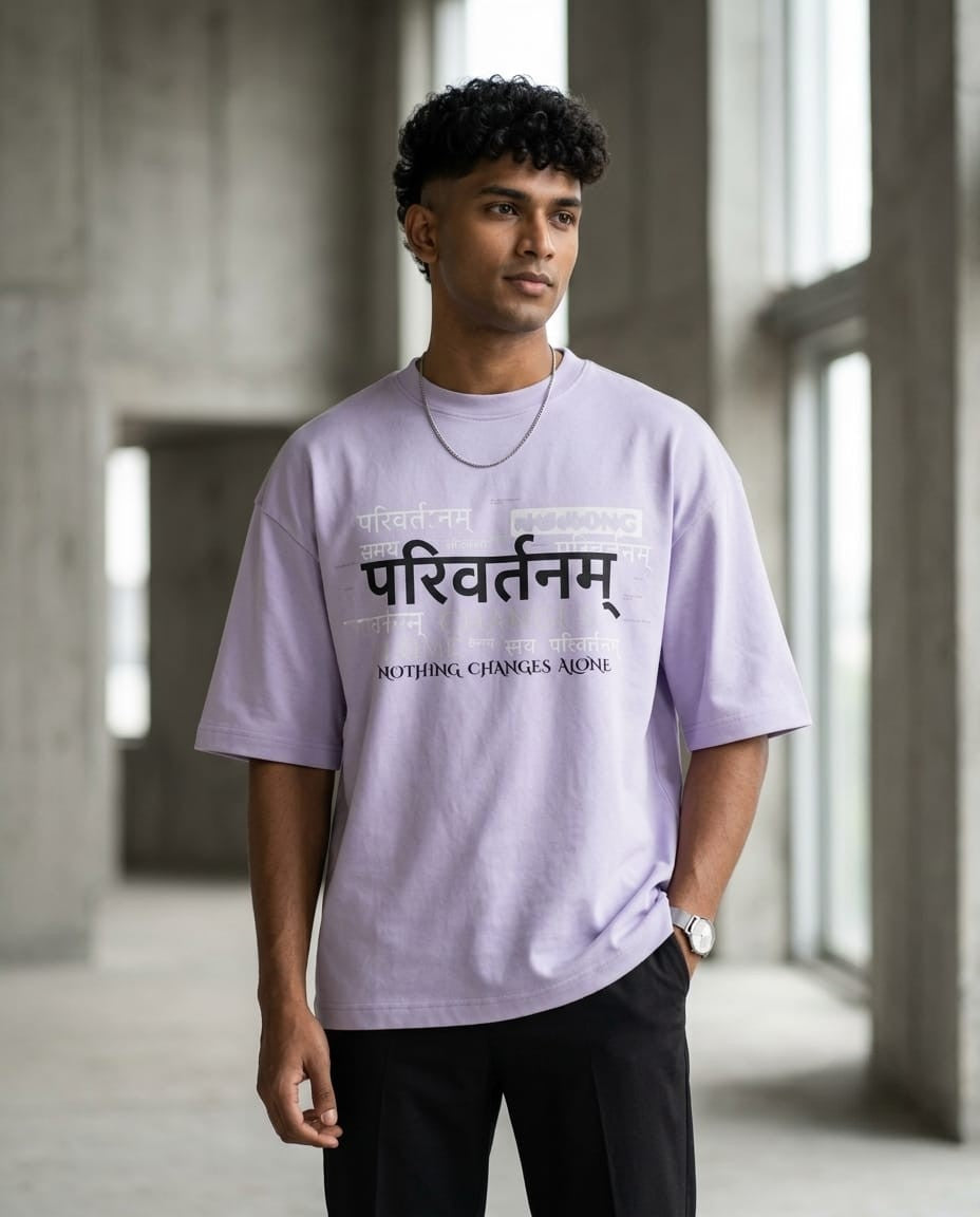 PARIVARTANAM™ Oversized Tee — "Nothing Changes Alone."
