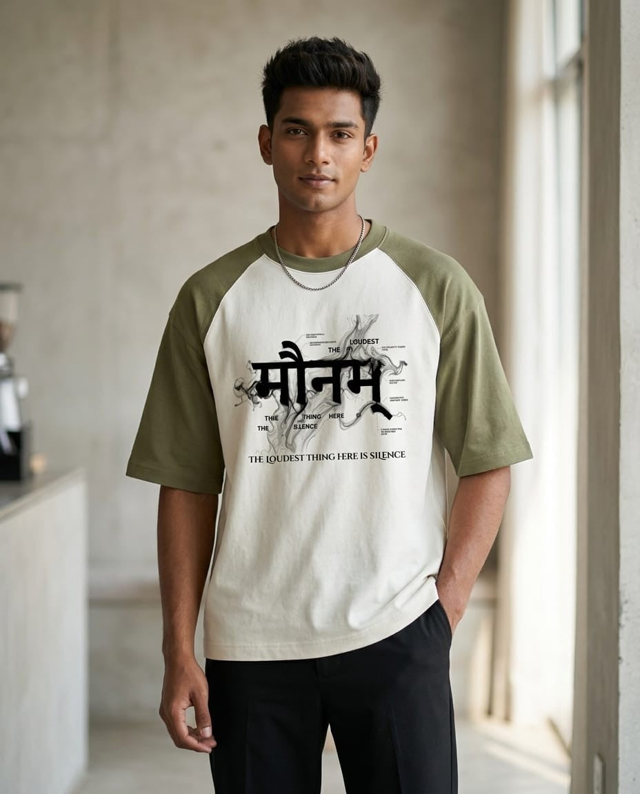MAUNAM™ Oversized Tee — "The Loudest Thing Here Is Silence."