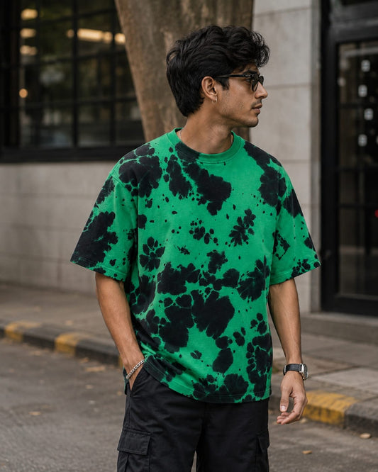 Emerald Eclipse Oversized Tie-Dye Tee