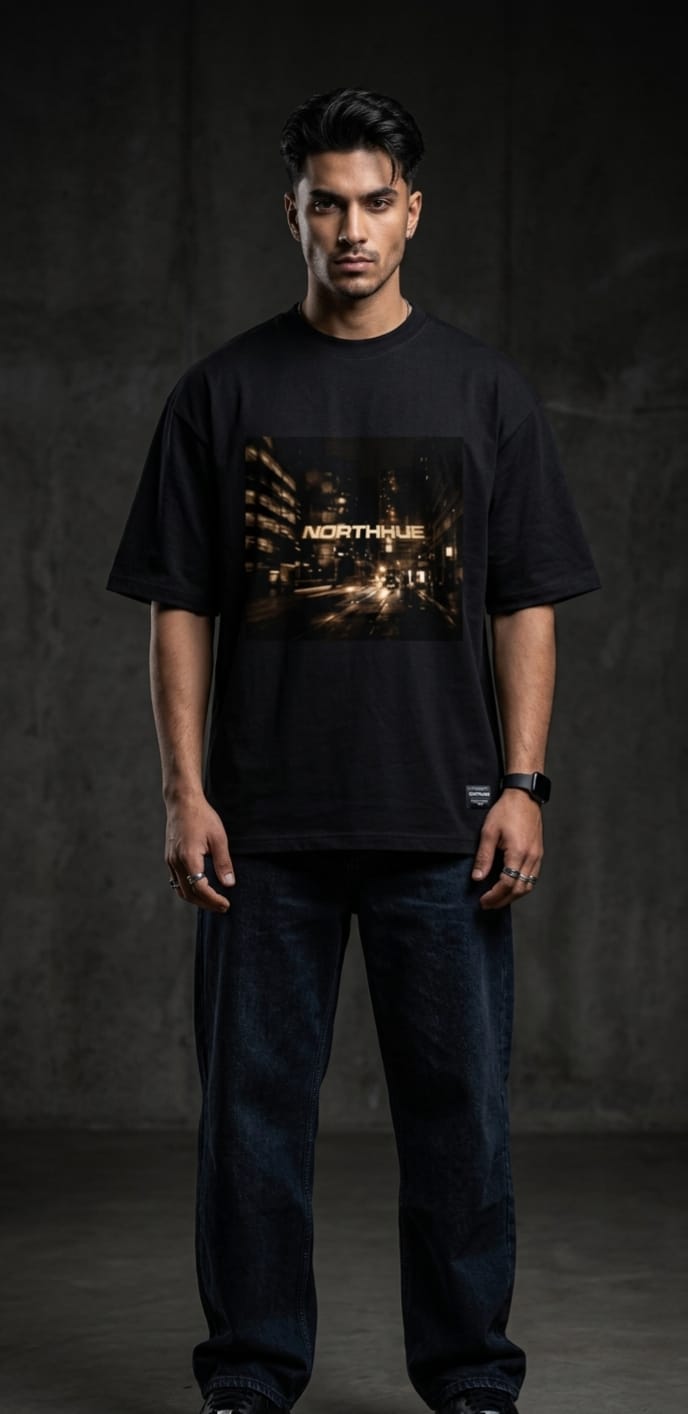 Northhue Midnight Motion Oversized Tee – Urban Noir Edition