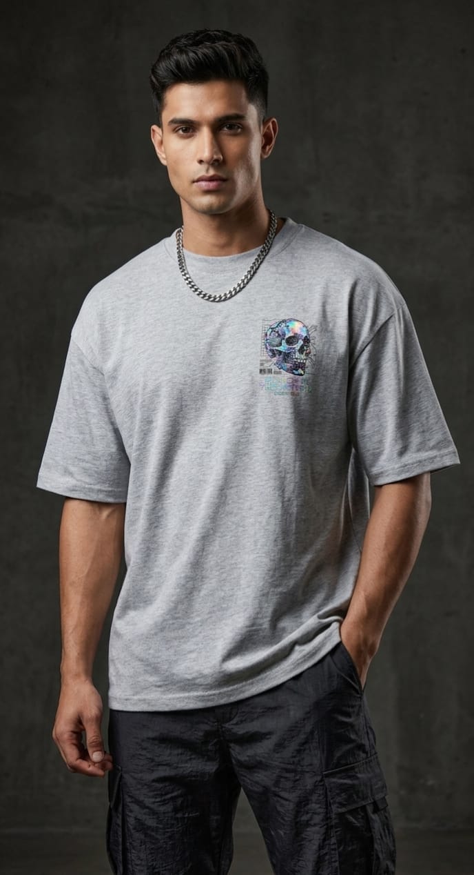 Northhue Glitch Protocol Oversized Tee — Cyber Matrix Edition
