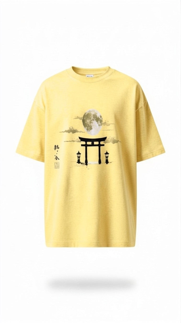 Tsuki Gate Oversized Tee – Minimal Japanese Streetwear