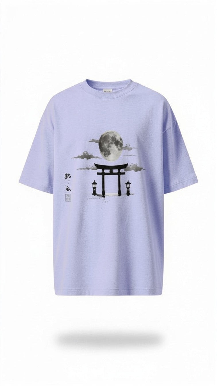 Tsuki Gate Oversized Tee – Minimal Japanese Streetwear