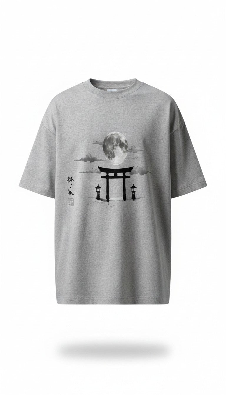 Tsuki Gate Oversized Tee – Minimal Japanese Streetwear