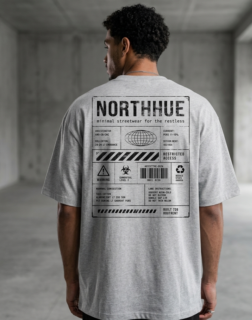 Northhue Restricted Access Oversized Tee – Washed Streetwear Edition